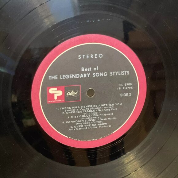 RECORD ONLY Best Of The Legendary Song Stylists (Vinyl, 1971) Creative Products - Picture 6 of 6